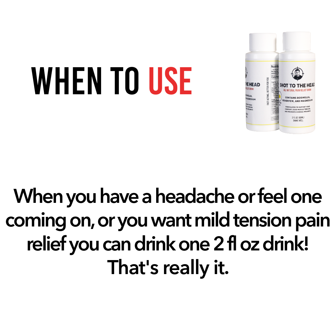 Shot to the Head - An All Natural Pain Relief Drink